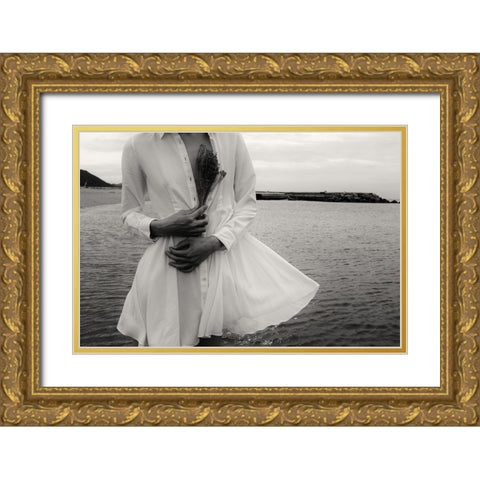 Ebb Tide Gold Ornate Wood Framed Art Print with Double Matting by Ishikura, Takaaki