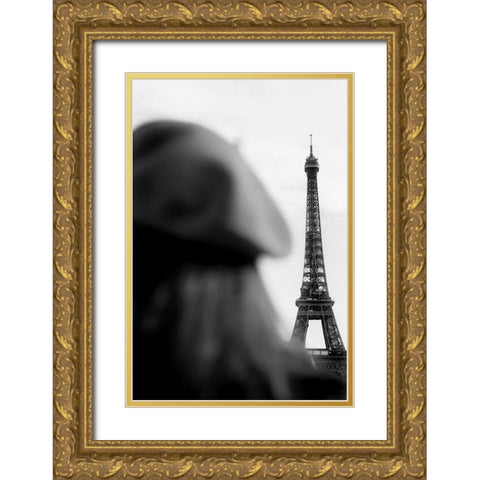 Eiffel Tower - Tour Eiffel Gold Ornate Wood Framed Art Print with Double Matting by 1x Studio III