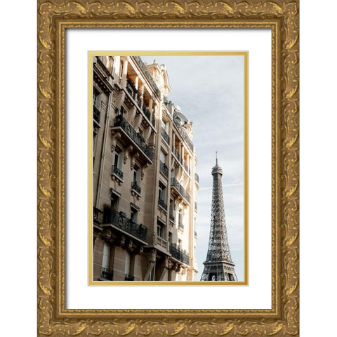 Eiffel Tower - Tour Eiffel Gold Ornate Wood Framed Art Print with Double Matting by 1x Studio III