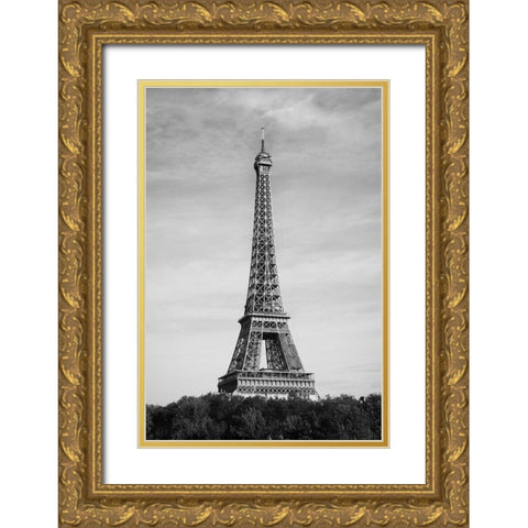 Eiffel Tower - Tour Eiffel Gold Ornate Wood Framed Art Print with Double Matting by 1x Studio III