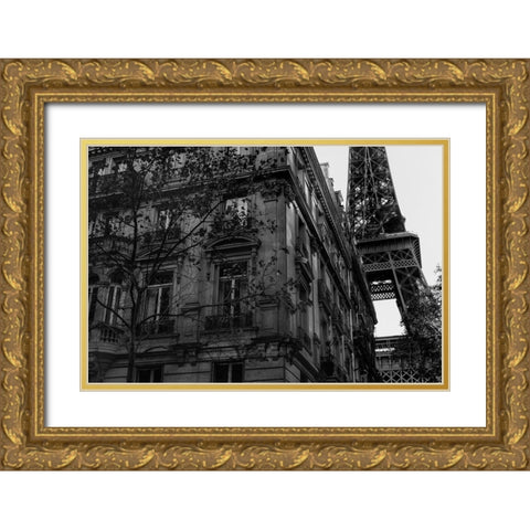 Eiffel Tower - Tour Eiffel Gold Ornate Wood Framed Art Print with Double Matting by 1x Studio III