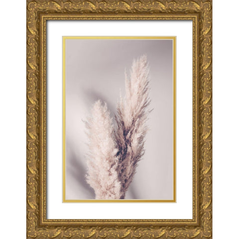Pampas Grass Gold Ornate Wood Framed Art Print with Double Matting by 1x Studio III