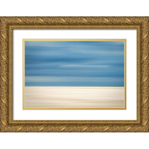 Sand And Clouds Gold Ornate Wood Framed Art Print with Double Matting by Reichelt, Dieter