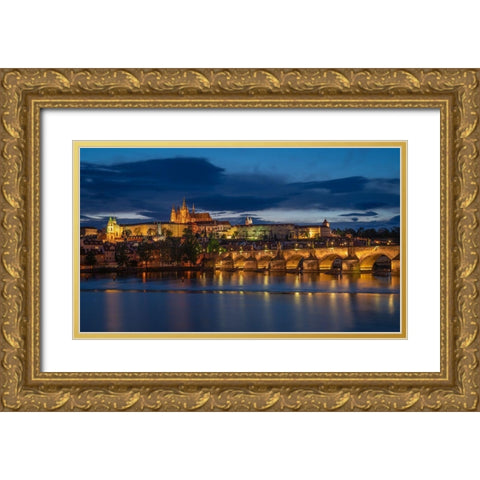 Classic Prague Gold Ornate Wood Framed Art Print with Double Matting by Melnychenko, Sergiy