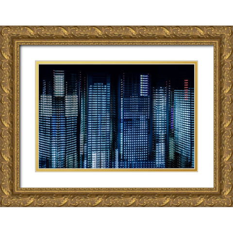 Tokyo Layers Gold Ornate Wood Framed Art Print with Double Matting by Makoto, Sasaki