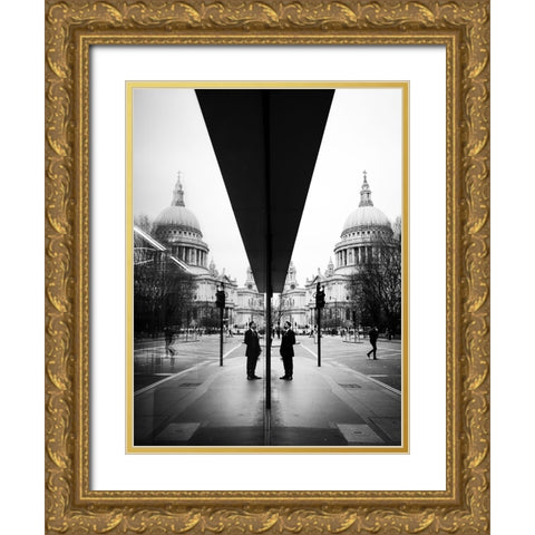Reflecting St.Paul Gold Ornate Wood Framed Art Print with Double Matting by Pracht, Friedemann