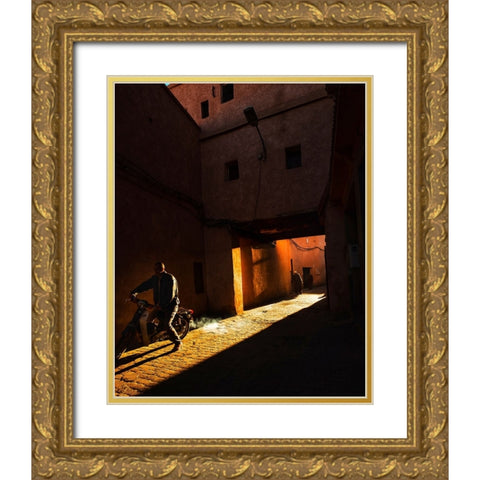 Red City Gold Ornate Wood Framed Art Print with Double Matting by Pracht, Friedemann