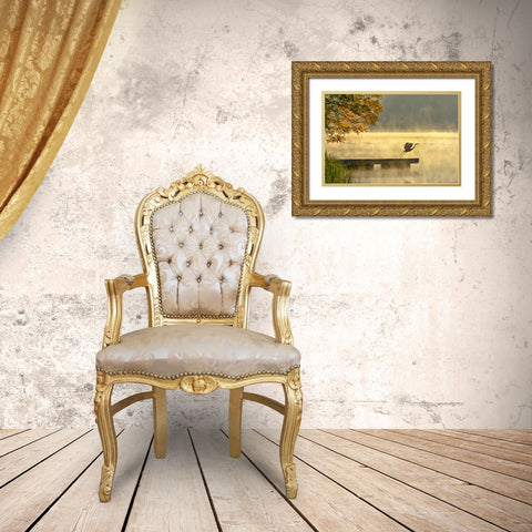 Morning flight Gold Ornate Wood Framed Art Print with Double Matting by Zhang, Eric