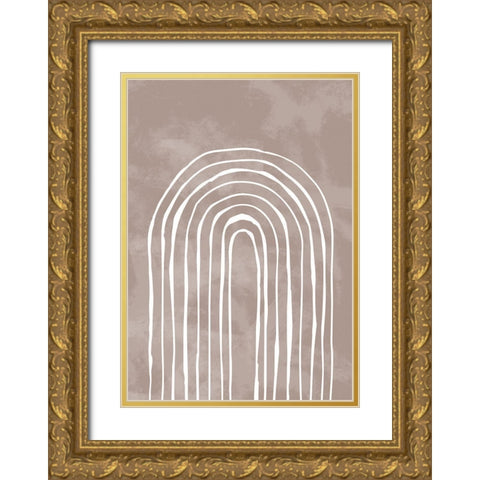 Arch_one way_003_white Gold Ornate Wood Framed Art Print with Double Matting by 1x Studio II