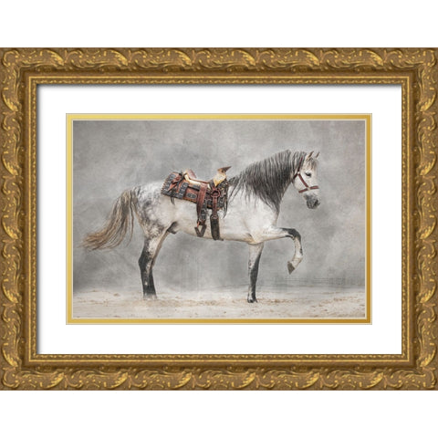 Strike A Pose Gold Ornate Wood Framed Art Print with Double Matting by Tennant, Julie