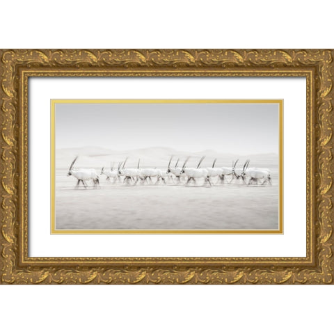 Movement Gold Ornate Wood Framed Art Print with Double Matting by Newton, Dan