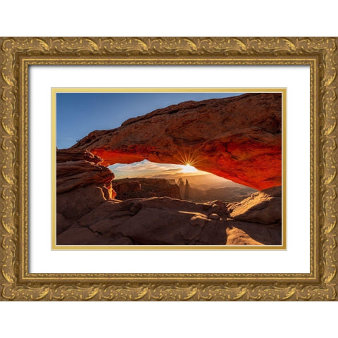 Window Of Light Gold Ornate Wood Framed Art Print with Double Matting by Ling, Ariel