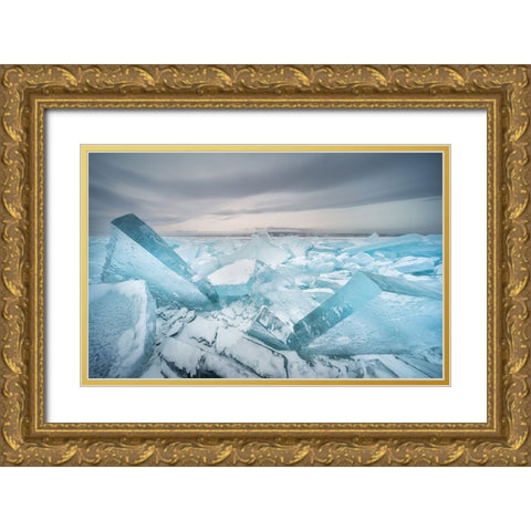 Toroses of Baikal Gold Ornate Wood Framed Art Print with Double Matting by Iakovlev, Vasily