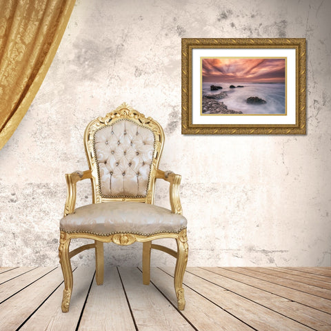 Stones Gold Ornate Wood Framed Art Print with Double Matting by Ehrlich, Amir