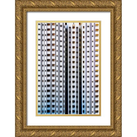 abstract building Gold Ornate Wood Framed Art Print with Double Matting by Mohammad Hossein, Hamid
