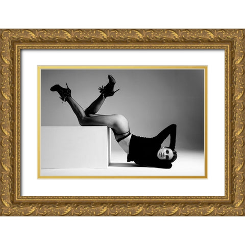 Angelina Gold Ornate Wood Framed Art Print with Double Matting by Markachev, Leonid