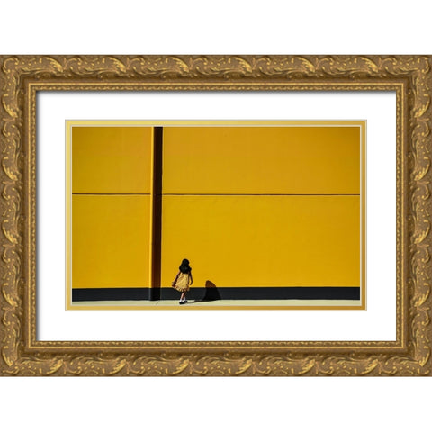 Street Story Gold Ornate Wood Framed Art Print with Double Matting by Roy, Anindita