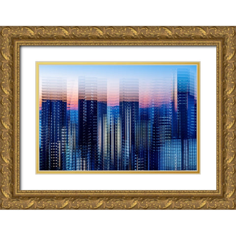 Tokyo Layers Gold Ornate Wood Framed Art Print with Double Matting by Makoto, Sasaki