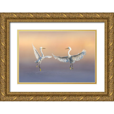 Happily Forever Gold Ornate Wood Framed Art Print with Double Matting by Zhao, Qing