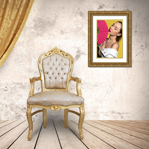 Liana portrait Gold Ornate Wood Framed Art Print with Double Matting by Ventura, Andrea