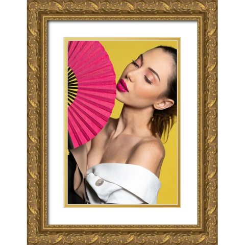 Liana portrait Gold Ornate Wood Framed Art Print with Double Matting by Ventura, Andrea