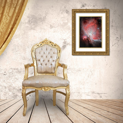 The Heart Of The Great Orion Nebula-M42 Gold Ornate Wood Framed Art Print with Double Matting by Kalika, Michael