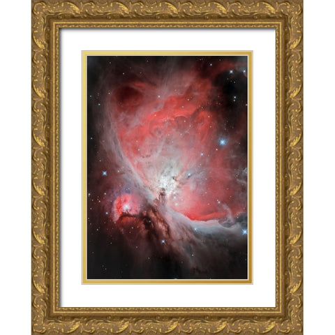 The Heart Of The Great Orion Nebula-M42 Gold Ornate Wood Framed Art Print with Double Matting by Kalika, Michael