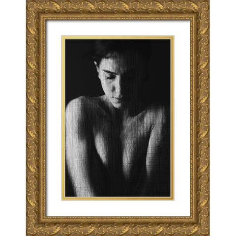Drafted Gold Ornate Wood Framed Art Print with Double Matting by Bousca, Bogdan