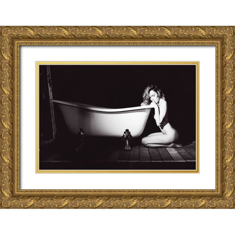 The White Bath Gold Ornate Wood Framed Art Print with Double Matting by Bolgov (Axe), Ruslan