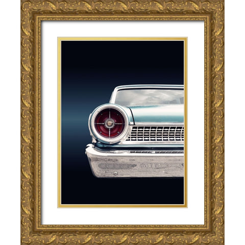 Us Classic Car 1963 Galaxie Gold Ornate Wood Framed Art Print with Double Matting by Gube, Beate