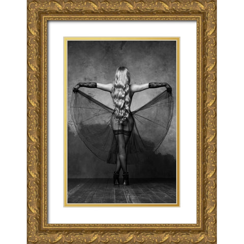 Kristina Gold Ornate Wood Framed Art Print with Double Matting by Markachev, Leonid