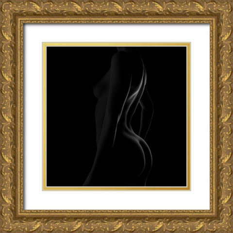 Ralbeccac Gold Ornate Wood Framed Art Print with Double Matting by Cloud, Mountain