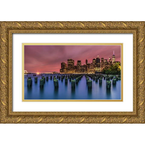 One CanaÂ€Â™T Paint New York As It Is! Gold Ornate Wood Framed Art Print with Double Matting by abu milad, Emil