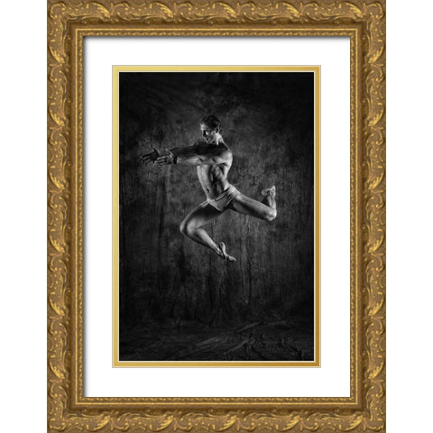 Triangle Gold Ornate Wood Framed Art Print with Double Matting by Paritskiy, Oles