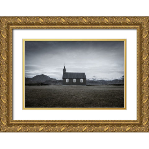 BAoAdakirkja Gold Ornate Wood Framed Art Print with Double Matting by Bergolth, Matthias