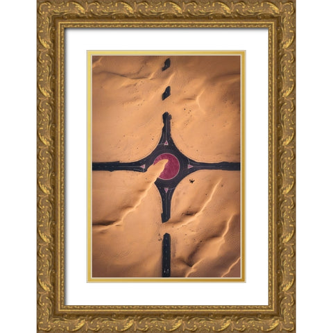 Roads to Nowhere Gold Ornate Wood Framed Art Print with Double Matting by De La, Javier