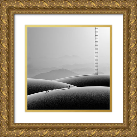 Hard Gold Ornate Wood Framed Art Print with Double Matting by Malijani, Hadi