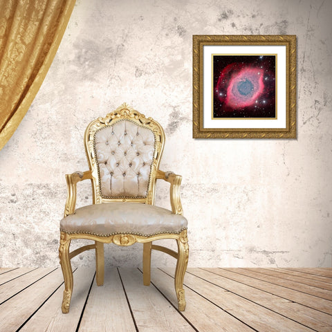 The Helix Nebula Gold Ornate Wood Framed Art Print with Double Matting by Chander, Vikas