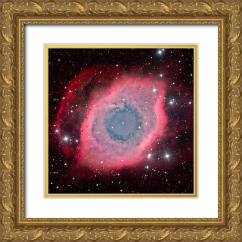 The Helix Nebula Gold Ornate Wood Framed Art Print with Double Matting by Chander, Vikas