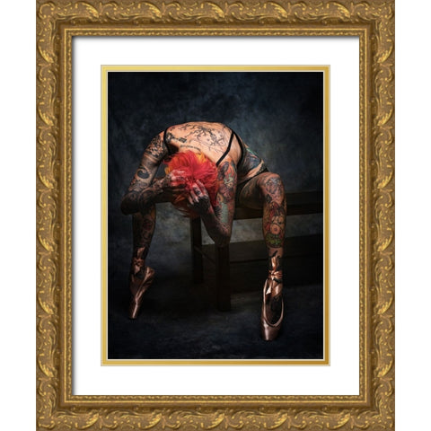 The Dancer Gold Ornate Wood Framed Art Print with Double Matting by L., Jonathan
