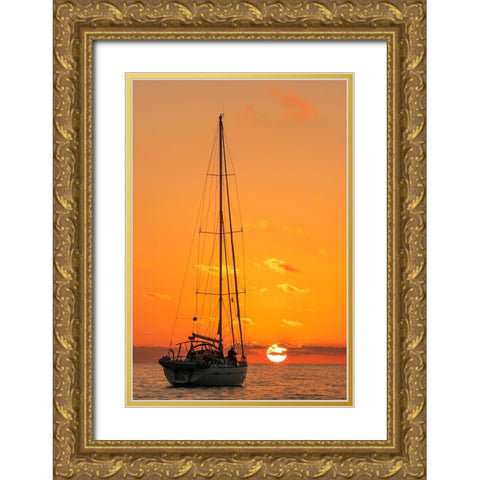 Last Sunset Gold Ornate Wood Framed Art Print with Double Matting by Tudose, Adrian