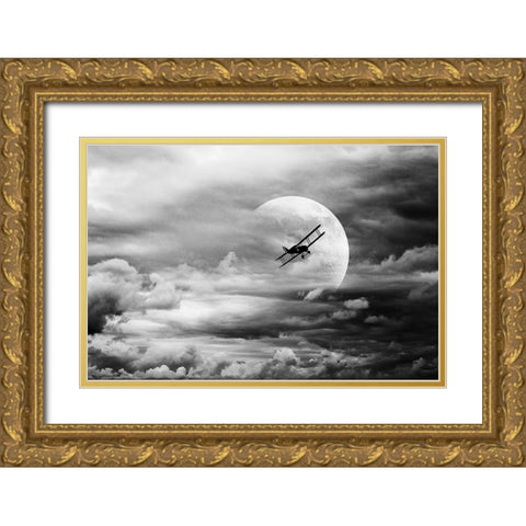 Lidojums Gold Ornate Wood Framed Art Print with Double Matting by Kaprano, Normunds