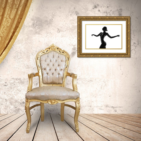 Silhouette Gold Ornate Wood Framed Art Print with Double Matting by Anton, Rostovskiy