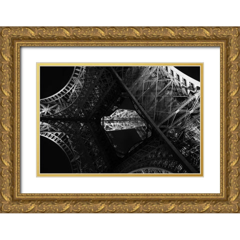 Eiffel. A Perspective Gold Ornate Wood Framed Art Print with Double Matting by Chawla, Shobhit