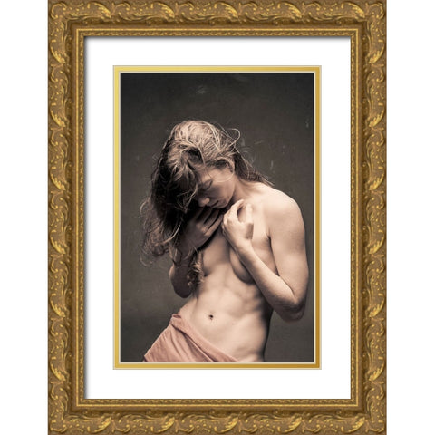 Poppy Ii Gold Ornate Wood Framed Art Print with Double Matting by Huber, Markus