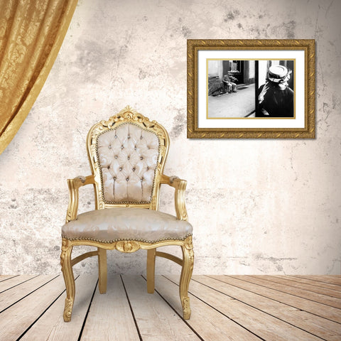 Shes Bored Gold Ornate Wood Framed Art Print with Double Matting by Martinelli, Francesco
