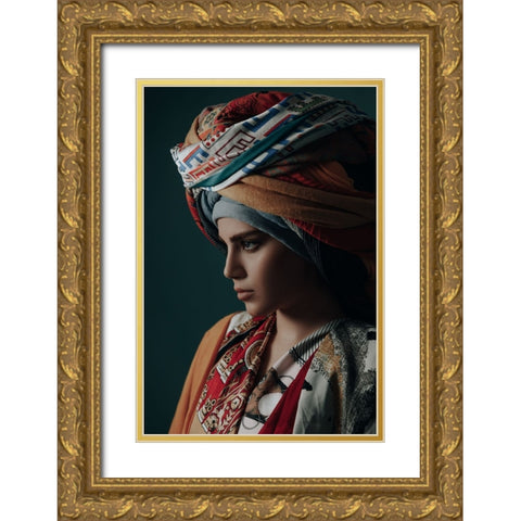 colors Gold Ornate Wood Framed Art Print with Double Matting by Hamidnezhad, Amin