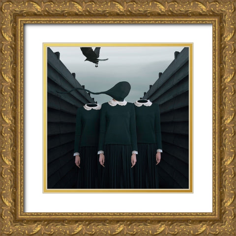 The Green Miles Tale Gold Ornate Wood Framed Art Print with Double Matting by Hardibudi