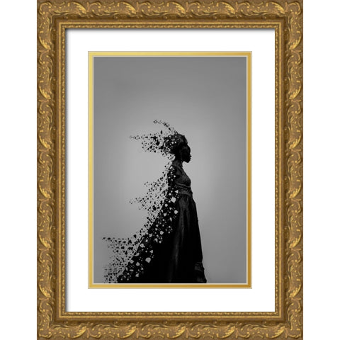Elegant Fashion Model Gold Ornate Wood Framed Art Print with Double Matting by Liu, Jessie