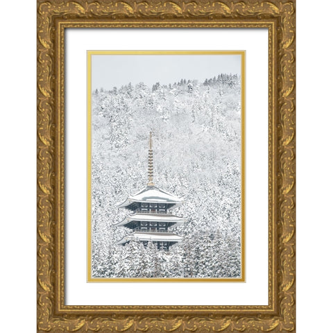 Tower Of Winter Gold Ornate Wood Framed Art Print with Double Matting by Yoshida, Naoya